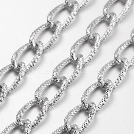 Silver Color Plated Aluminium Twisted Chains Curb Chains X-CHA-K11609-S-1