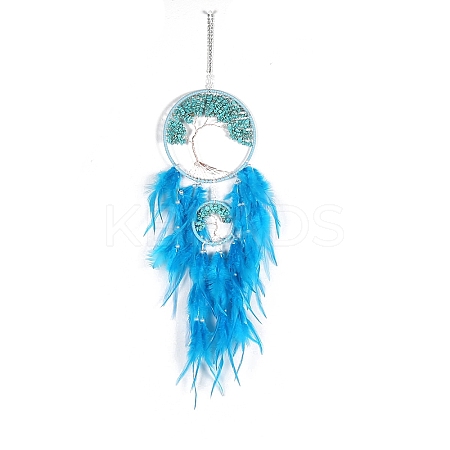 Retro Style Iron & Synthetic Turquoise Pendant Hanging Decoration PW-WG38430-01-1