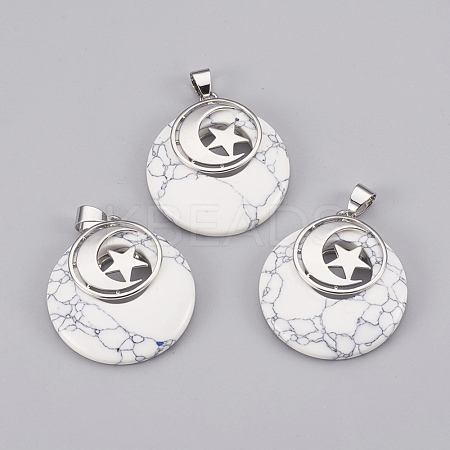 Synthetic Howlite Pendants KK-F751-F19-1-1
