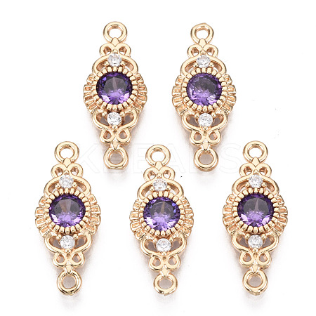 Brass Micro Pave Cubic Zirconia Links Connectors KK-R111-001-A02-1