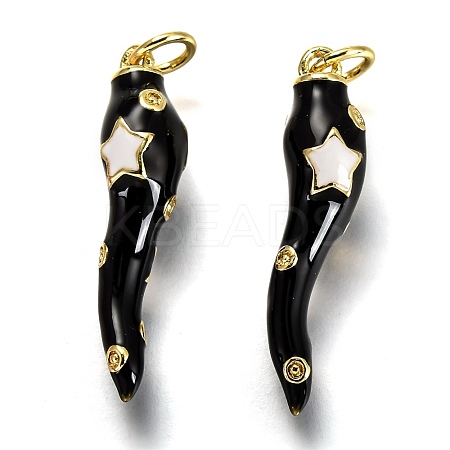 Brass Enamel Pendants X-KK-B026-15G-A-1