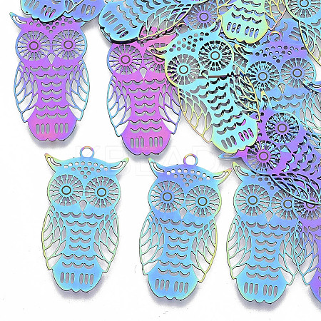 Ion Plating(IP) 201 Stainless Steel Filigree Pendants LS-X-STAS-R102-23-1