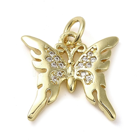 Brass Micro Pave Clear Cubic Zirconia Pendants KK-U005-01E-G-1