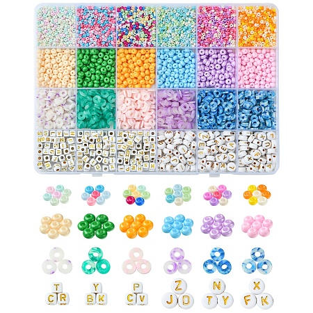 DIY Donut Glass & Acrylic Beads Bracelets Making Kits DIY-FS0007-68-1