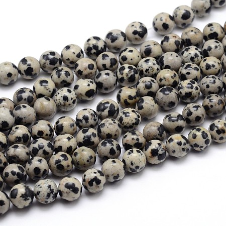 Natural Dalmatian Jasper Round Bead Strands X-G-J303-19-6mm-1