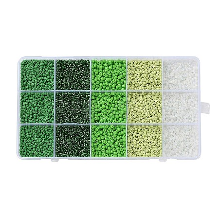 DIY 15 Grids ABS Plastic & Glass Seed Beads Jewelry Making Finding Beads Kits DIY-G119-02E-1
