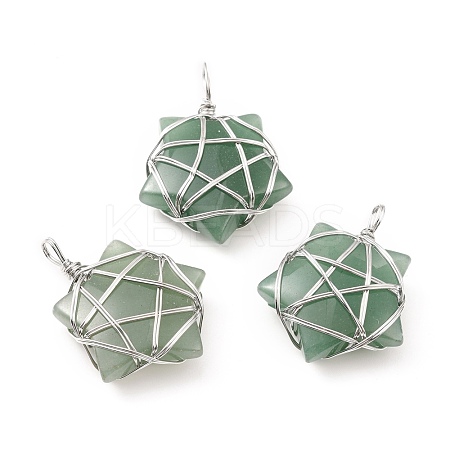 Natural Green Aventurine Pendants G-D458-07P-04-RS-1