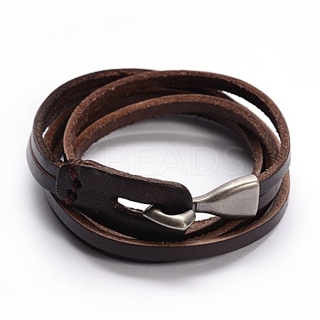 Cowhide Leather Wrap Bracelets X-BJEW-F173-05B-1