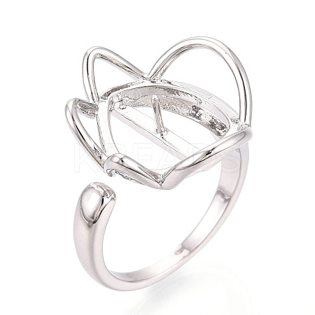 Flower Brass Cup Peg Ring Settings KK-N274-39P-1