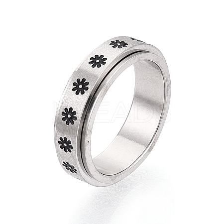 201 Stainless Steel Rotating Fidget Band Ring MATO-PW0001-059B-04-1