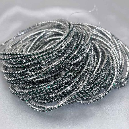 Brass Rhinestone Tennis Bracelets WG6EB7A-10-1