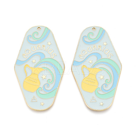 Rack Plating Alloy and Enamel Big Pendants X1-ENAM-T021-29K-1