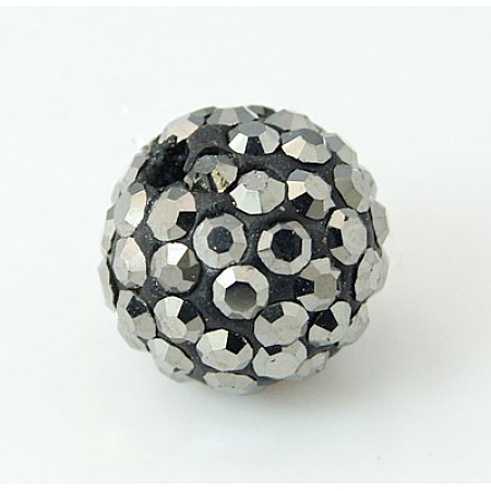 Polymer Clay Rhinestone Beads RB-H284-6MM-Half-1-1