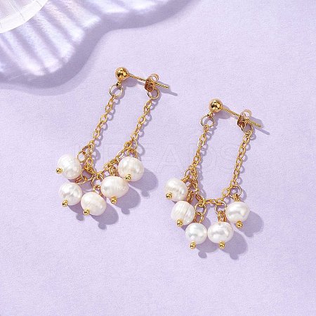 304 Stainless Steel Dangle Stud Earrings EJEW-JE06959-1