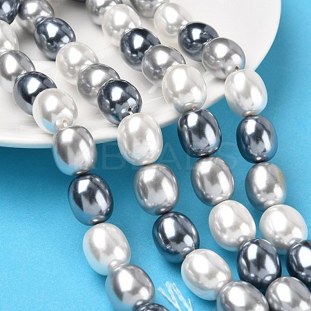 Electroplated Shell Pearl Beads Strands BSHE-Z010-01A-1