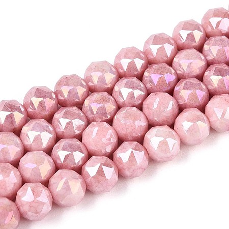 Anti-Tarnish Electroplate Glass Beads Strands GLAA-N010-8mm-07-1