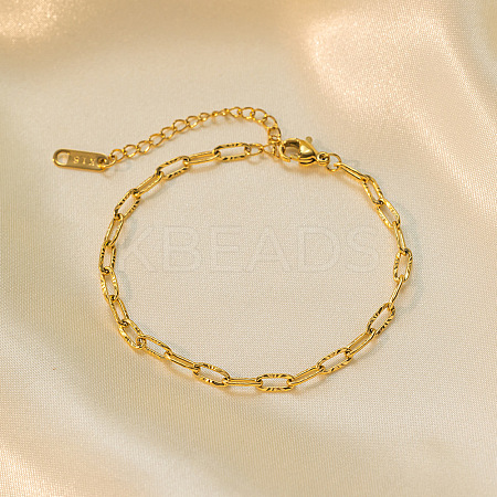 304 Stainless Steel Link Chain Bracelets BJEW-C084-06G-1