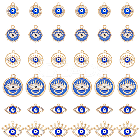 36Pcs 6 Style Rack Plating Alloy Enamel Pendants FIND-HY0001-67-1