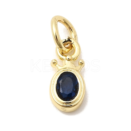 Brass Cubic Zirconia Charms KK-G554-01A-03-1