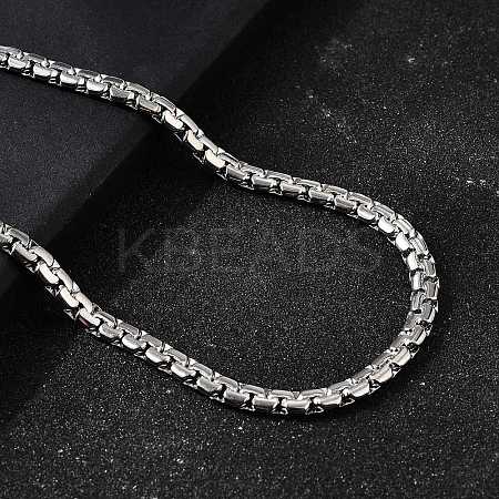 201 Stainless Steel Box Chain Necklaces for Men STAS-V011-01A-P-1-1