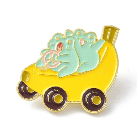 Cartoon Banana & Frog Enamel Pin JEWB-P008-D02-1