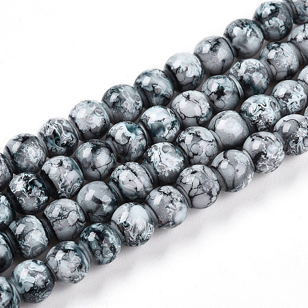 Baking Paint Glass Beads Strands DGLA-N003-6mm-A06-1