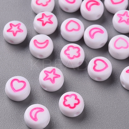 White Opaque Acrylic Beads MACR-N008-41E-1