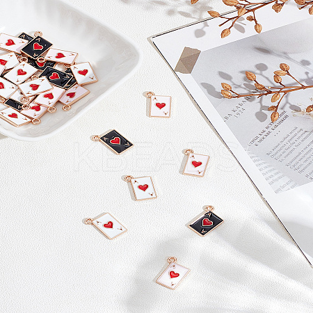 30Pcs 3 Colors Alloy Enamel Pendants ENAM-LP0001-52-1