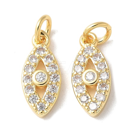 Brass Micro Pave Clear Cubic Zirconia Pendants KK-Q031-47G-08-1