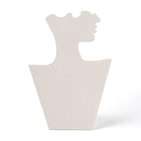 Cardboard Covered with Linen Cloth Necklace & Earring Display Stands ODIS-Q041-07A-1