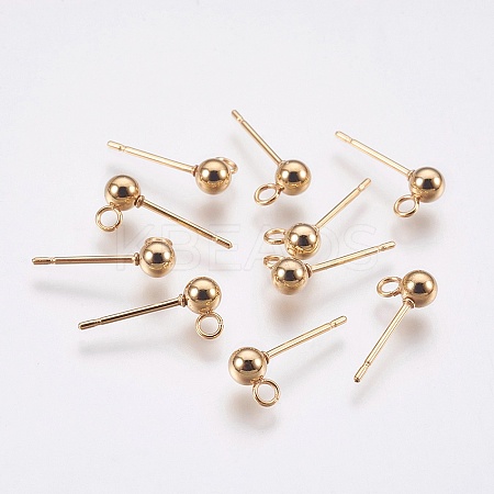 Ion Plating(IP) 304 Stainless Steel Ball Stud Earring Post X-STAS-H410-10G-1