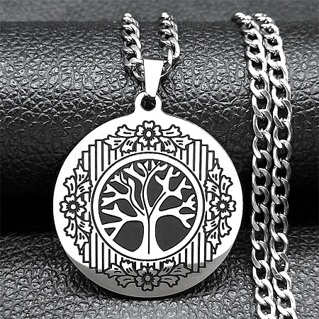 201 Stainless Steel Pendant Necklaces LS-NJEW-C066-01P-1