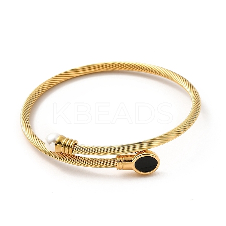 304 Stainless Steel Twist Rope Cuff Bangle BJEW-P283-18E-1