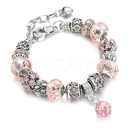 Tibetan Style Alloy & Glass Beaded European Bracelets RX0966-6-1