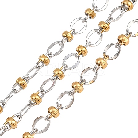Two Tone 304 Stainless Steel Oval Link Chains CHS-P028-09A-1