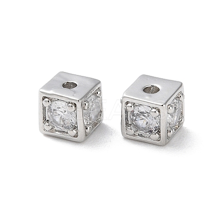 Brass Micro Pave Clear Cubic Zirconia Beads KK-Z049-03P-1