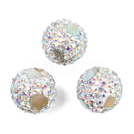 Handmade Polymer Clay Rhinestone Beads CLAY-H009-03B-1