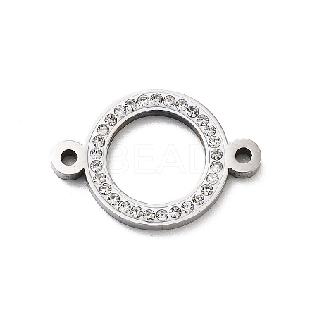 304 Stainless Steel Crystal Rhinestone Connector Charms STAS-Z091-06P-1