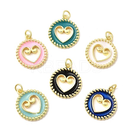 Brass Enamel Pendants KK-I378-21G-B-1