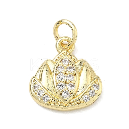 Brass Micro Pave Cubic Zirconia Pendants KK-K417-11B-G-1