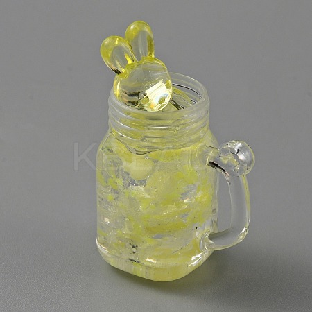 Transparent Resin Pendants LS-RESI-WH0029-44F-1