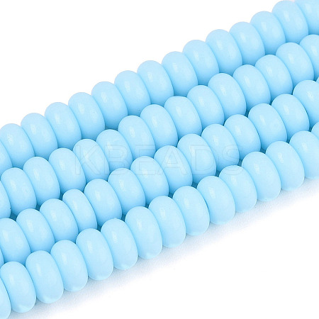 Opaque Spray Painted Glass Beads GLAA-ZX008-6mm-18J-1