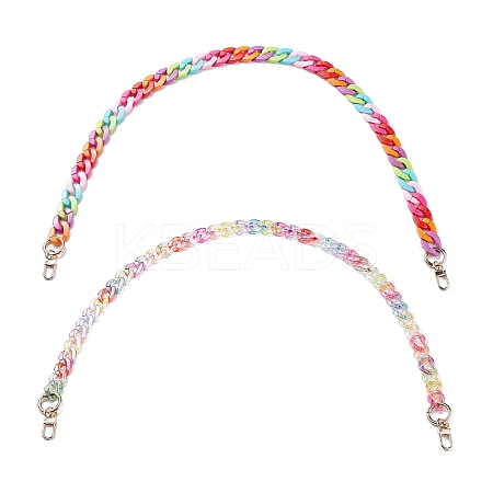 2Pcs 2 Colors Opaque Spray Painted Acrylic Chains Bag Handles AJEW-WR0001-13-1
