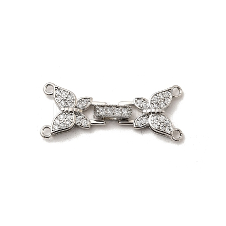 Brass Micro Pave Clear Cubic Zirconia Watch Band Clasps KK-A266-23P-1