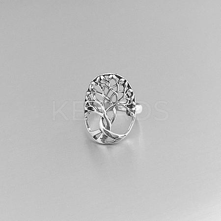 Tree of Life Brass Finger Rings FIND-PW0020-05AS-1