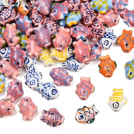 Handmade Fish Porcelain Beads PORC-S446-M-1