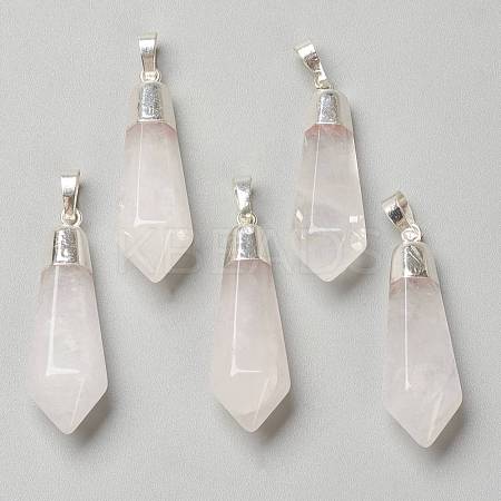 Natural Quartz Crystal Pointed Pendants G-P445-E13-1