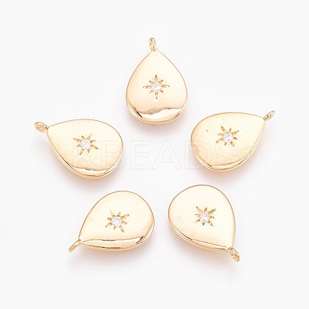Brass Cubic Zirconia Charms X-KK-S341-27-1