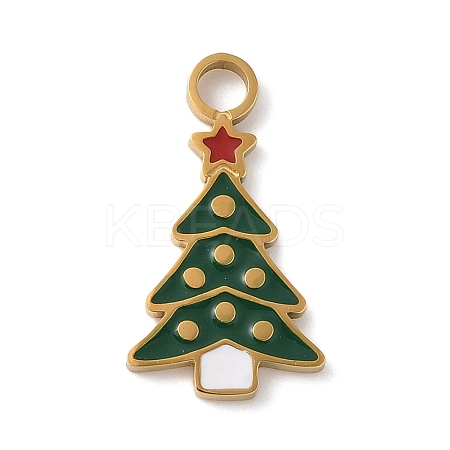 Christmas Themes 304 Stainless Steel Enamel Pendants LS-STAS-K312-04C-G-1