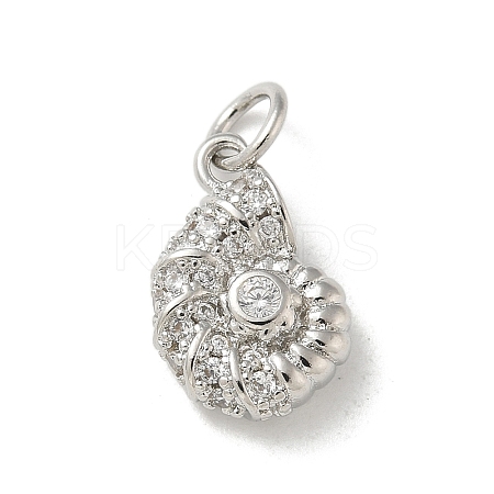 Brass Micro Pave Clear Cubic Zirconia Pendants LS-KK-U046-02P-02-1